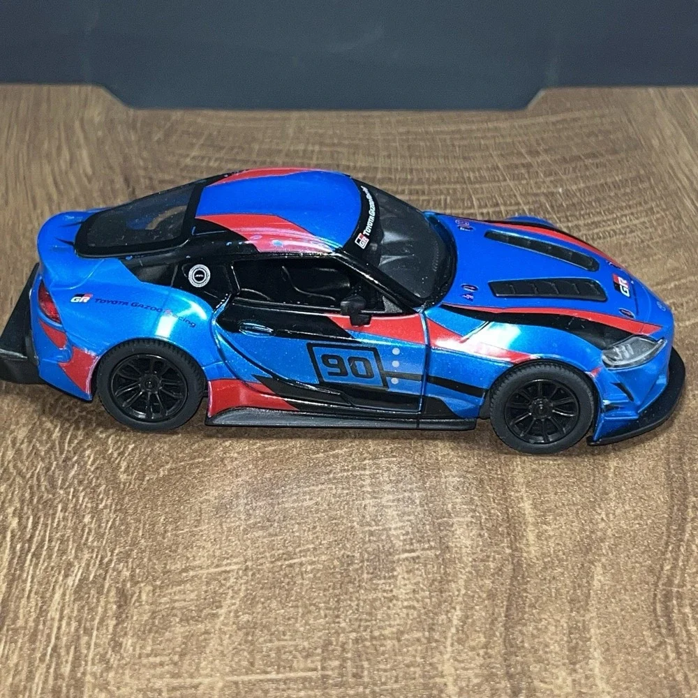 Kinsmart TOYOTA GR SUPRA Blue Diecast Plastic Racing Concept Car 1:36 No Spoiler